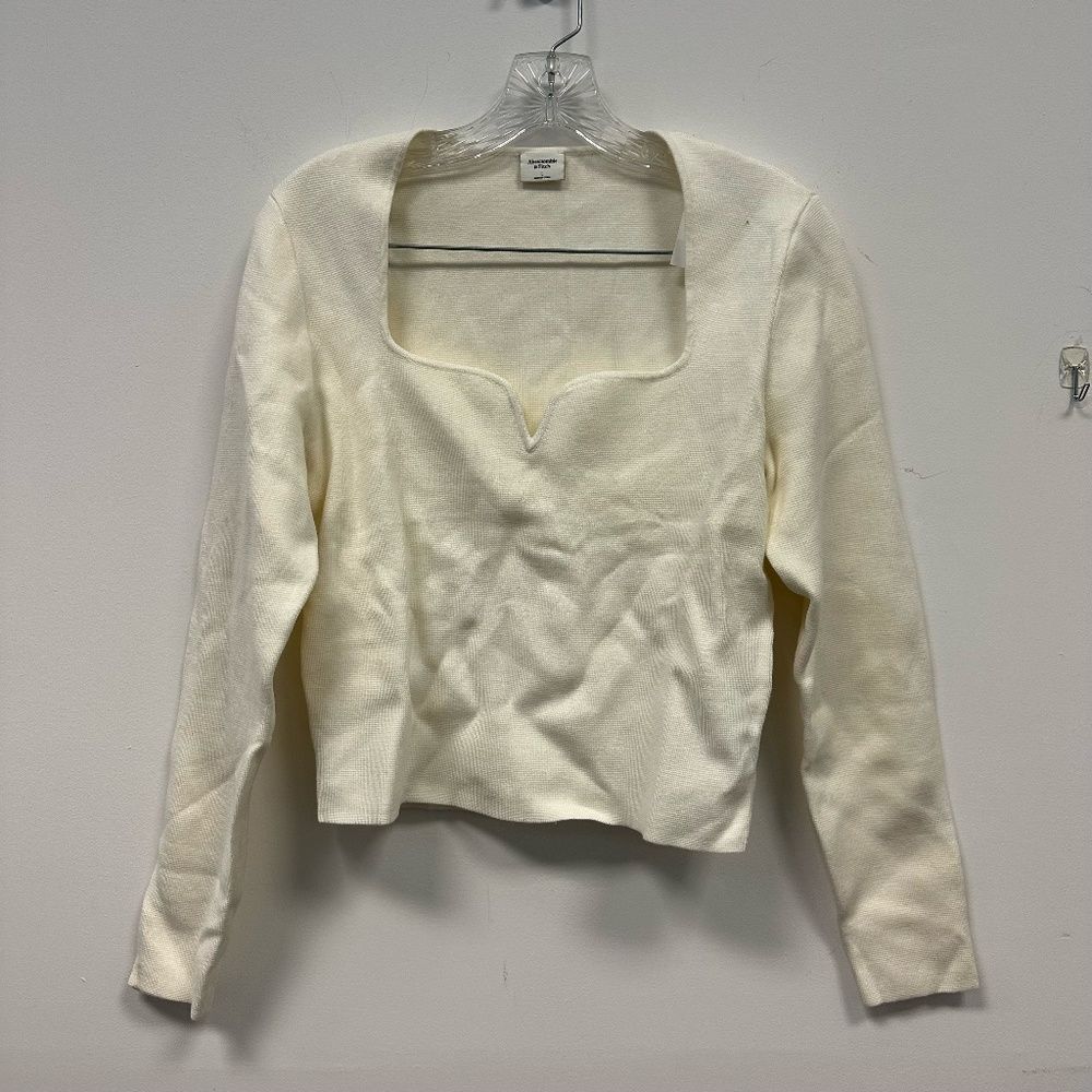 NWT Womens Abercrombie & Fitch Cream Long Sleeve Size Large